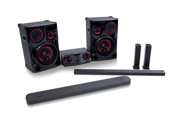 مكبر صوت إل جي الشريطي Dolby Atmos® ومكبرات صوت مخصصة للحفلات