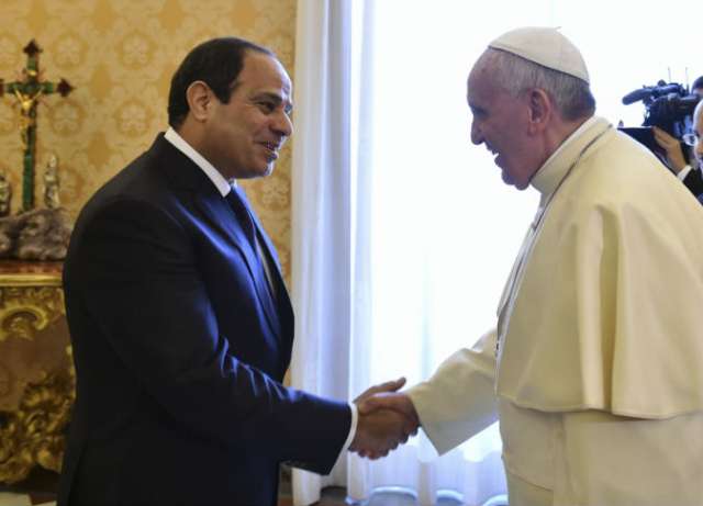 الرئيس السيسى والبابا فرنسيس بابا الفاتيكان