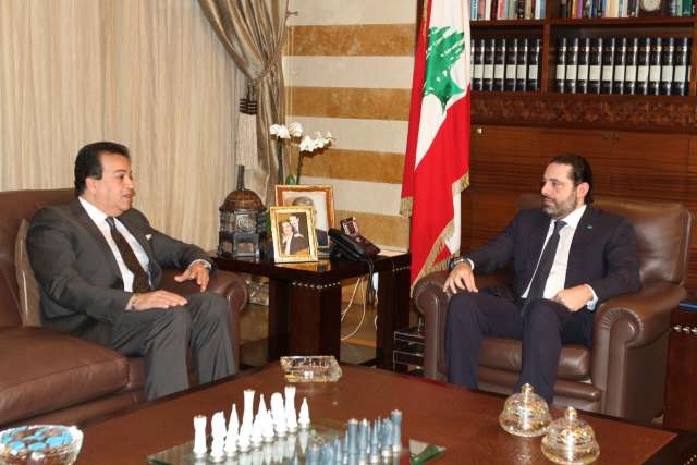 سعد الحريرى رئيس الوزراء اللبنانى والدكتور خالد عبد الغفار وزير التعليم العالى