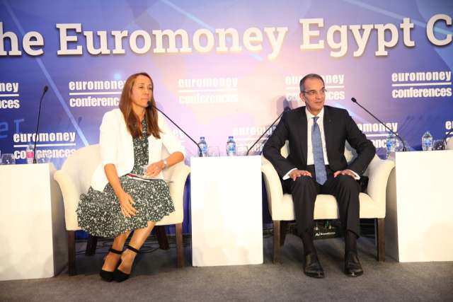 الدكتور عمرو طلعت وزير الاتصالات وتكنولوجيا المعلومات خلال مؤتمر اليورومني-مصر 2019