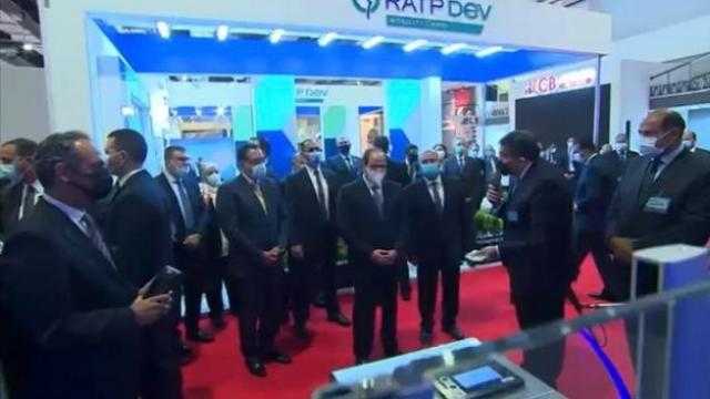 الرئيس السيسي يزور جناح ”إي كاردز” في معرض النقل الذكي 2021 TRANS Mea