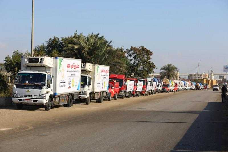 ” تحيا مصر ” : توفير 29 طن مواد غذائية و6 ألاف بطانية لصالح 3 ألاف أسرة مستحقة بشمال سيناء