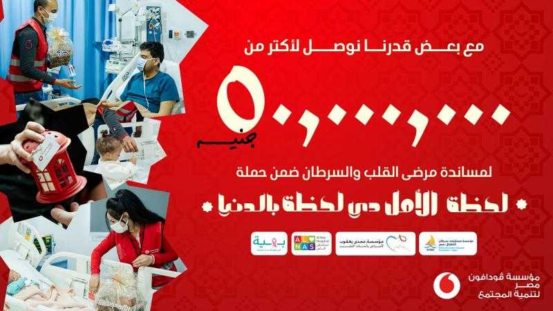 مؤسسة ڤودافون مصر تجمع أكثر من 50 مليون جنيه