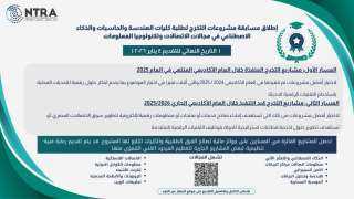 ” تنظيم الاتصالات ” يطلق مسابقة لمشروعات تخرج طلبة كليات الهندسة والحاسبات والذكاء الاصطناعي