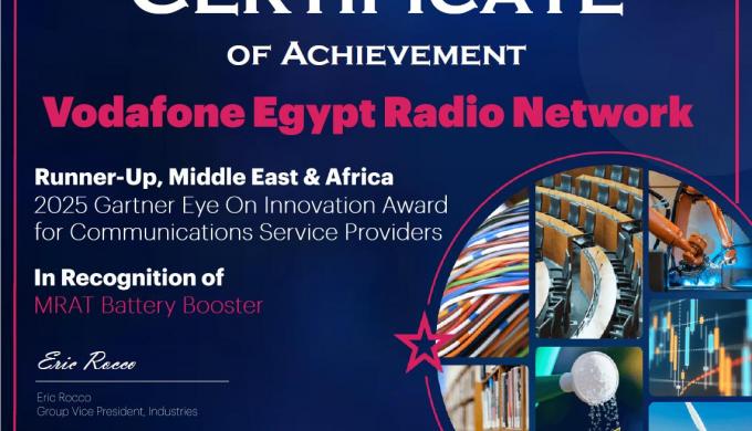 ” ڤودافون مصر ” تبتكر حلًا جديدًا لتعزيز مرونة الشبكات يعمل بالذكاء الاصطناعي، وتحصد إشادة رفيعة من جوائز Gartner العالمية