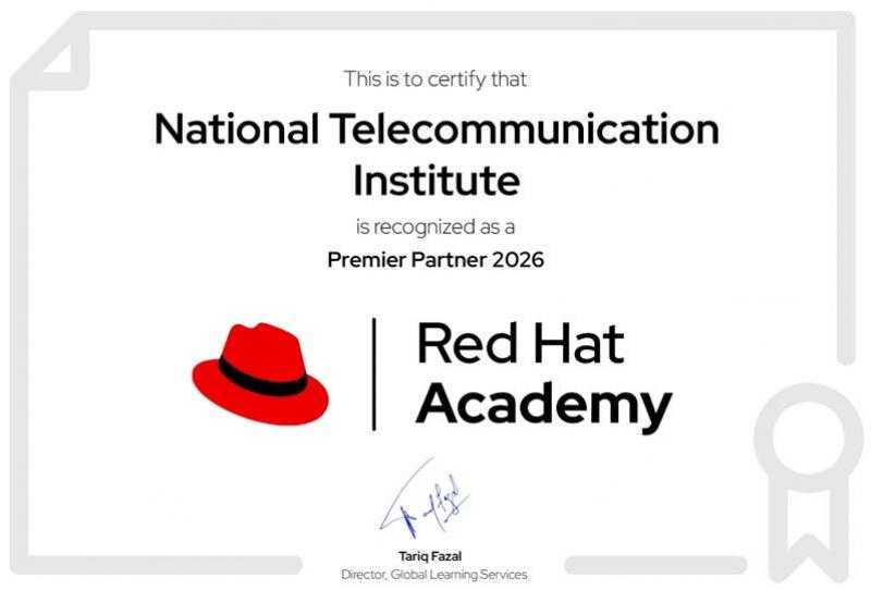 المعهد القومي للاتصالات يُصنّف شريكًا من الدرجة الأولى في برنامج التميز بأكاديمية ”ريد هات” لعام 2026