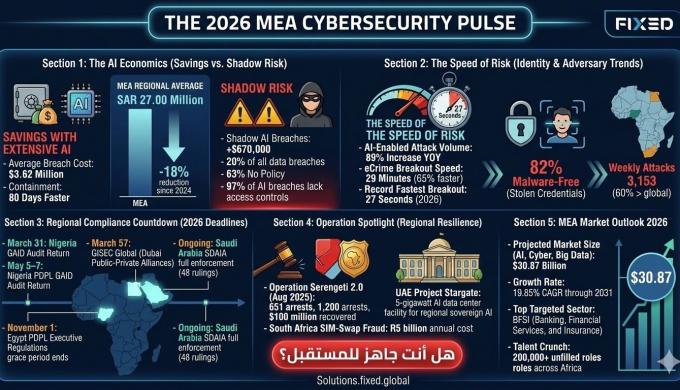 ” فيكسد سوليوشنز ” : 30.87 مليار دولار حجم سوق الذكاء الاصطناعي والأمن السيبراني وتحليلات البيانات الضخمة في المنطقة خلال 2026