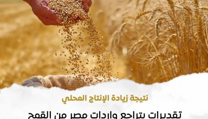 ” الزراعة الأمريكية ” : إنتاج القمح في مصر لموسم 2027/2026 بنحو 9.8 مليون طن